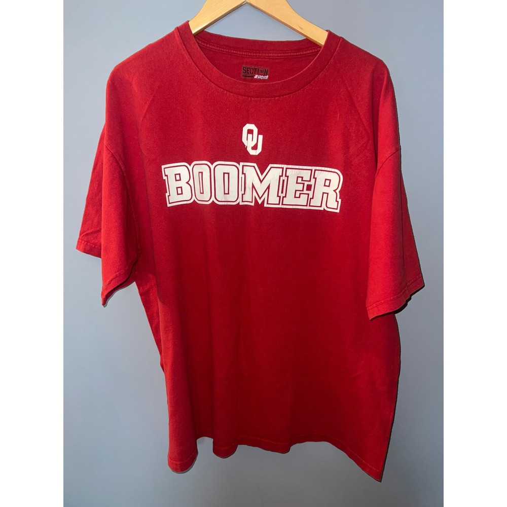 Majestic Oklahoma Sooners Boomer Sooner Red Graphic T-Shirt Mens XL NCAA College